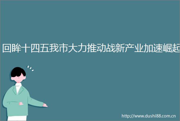 回眸十四五我市大力推动战新产业加速崛起