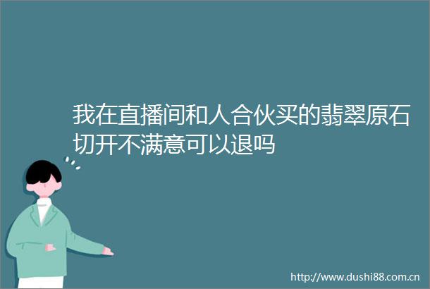我在直播间和人合伙买的翡翠原石切开不满意可以退吗
