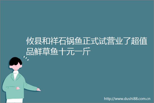 攸县和祥石锅鱼正式试营业了超值品鲜草鱼十元一斤