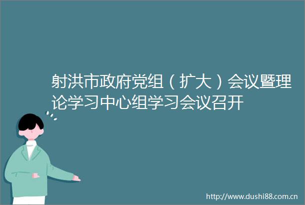 射洪市党组（扩大）会议暨理论学习中心组学习会议召开