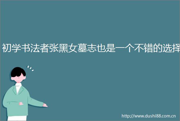 初学书法者张黑女墓志也是一个不错的选择