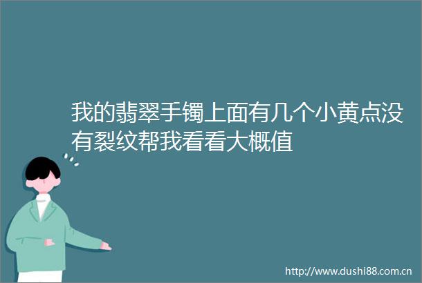 我的翡翠手镯上面有几个小黄点没有裂纹帮我看看大概值