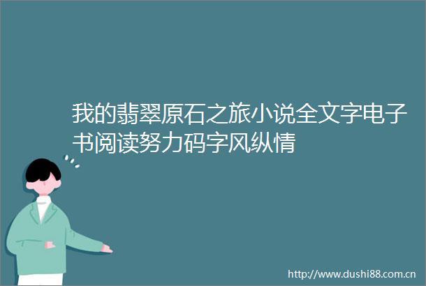 我的翡翠原石之旅小说全文字电子书阅读努力码字风纵情