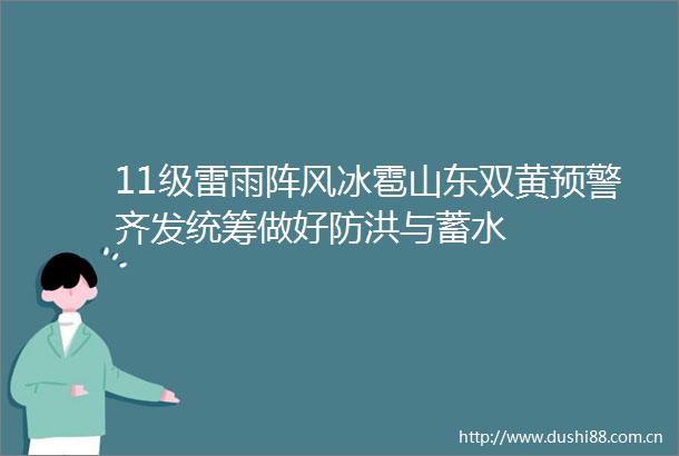 11级雷雨阵风冰雹山东双黄预警齐发统筹做好防洪与蓄水