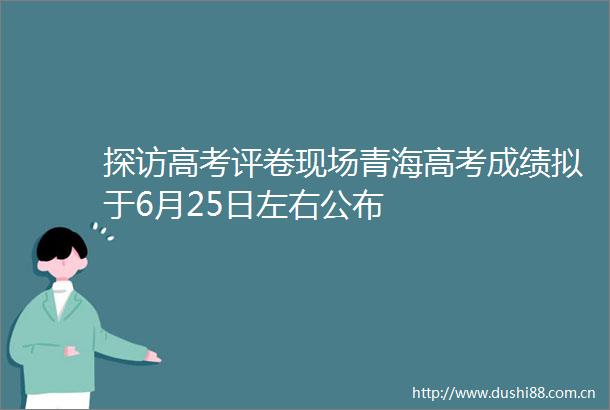 探访高考评卷现场青海高考成绩拟于6月25日左右公布