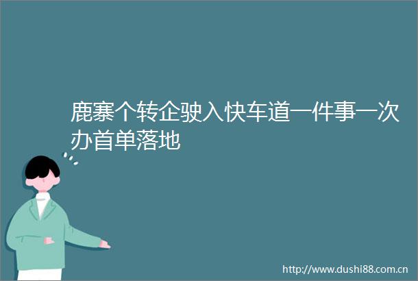 鹿寨个转企驶入快车道一件事一次办首单落地