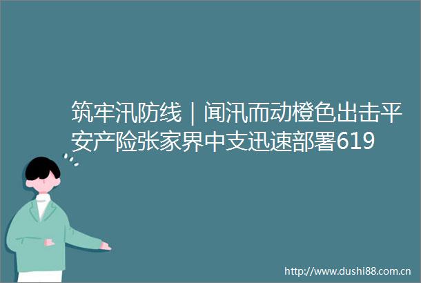 筑牢汛防线｜闻汛而动橙色出击平安产险张家界中支迅速部署619特大暴雨救灾行动