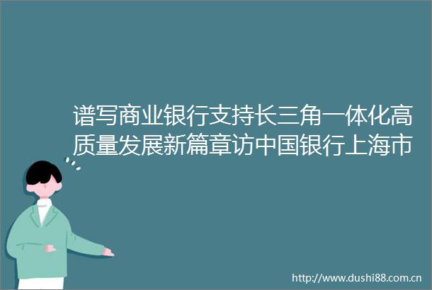 谱写商业银行支持长三角一体化高质量发展新篇章访银行上海市分行长三角金融研究院院长张兴荣