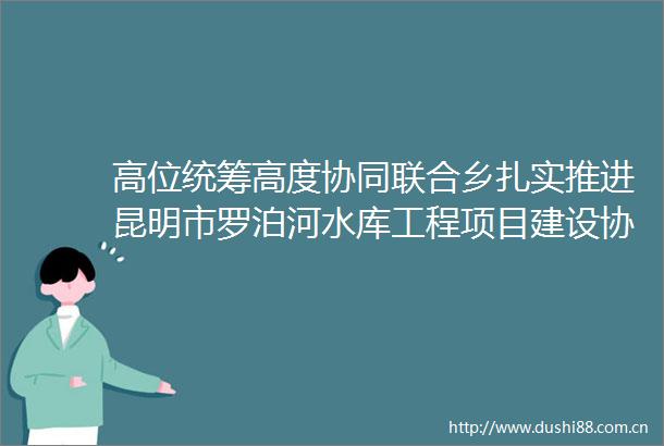 高位统筹高度协同联合乡扎实推进昆明市罗泊河水库工程项目建设协调服务工作