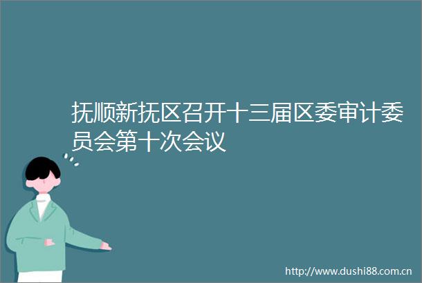 抚顺新抚区召开十三届区委审计委员会第十次会议