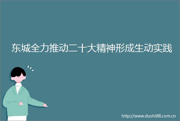 东城全力推动二十大精神形成生动实践
