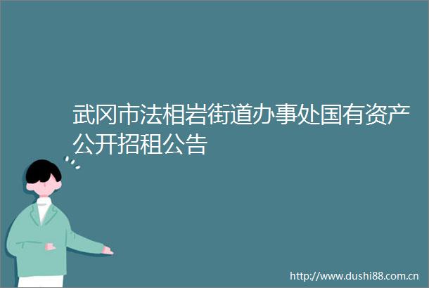 武冈市法相岩街道办事处国有资产公开招租公告