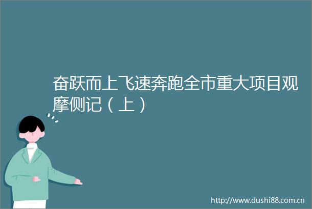 奋跃而上飞速奔跑全市重大项目观摩侧记（上）