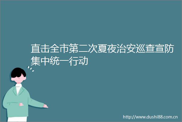 直击全市第二次夏夜治安巡查宣防集中统一行动