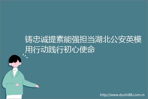 铸忠诚提素能强担当湖北英模用行动践行初心使命