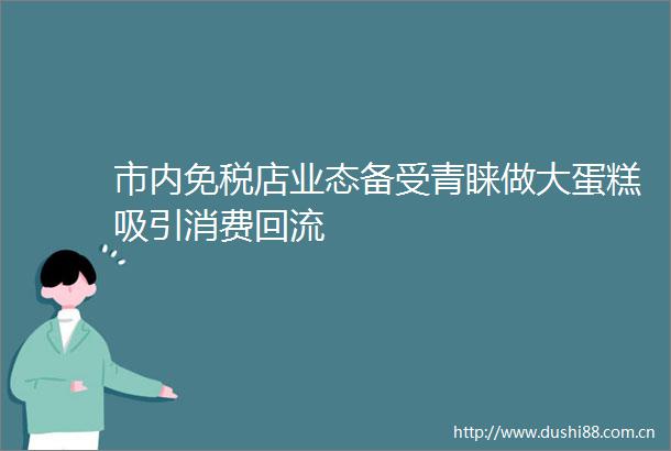 市内免税店业态备受青睐做大蛋糕吸引消费回流