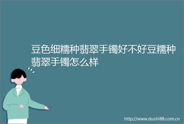 豆色细糯种翡翠手镯好不好豆糯种翡翠手镯怎么样