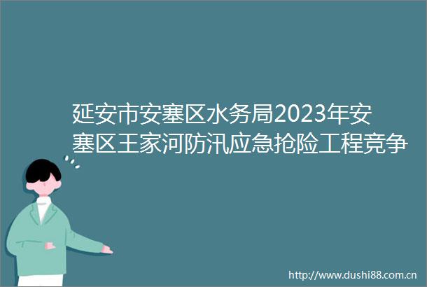 延安市安塞区水务局2023年安塞区王家河防汛应急抢险工程竞争性谈判公告