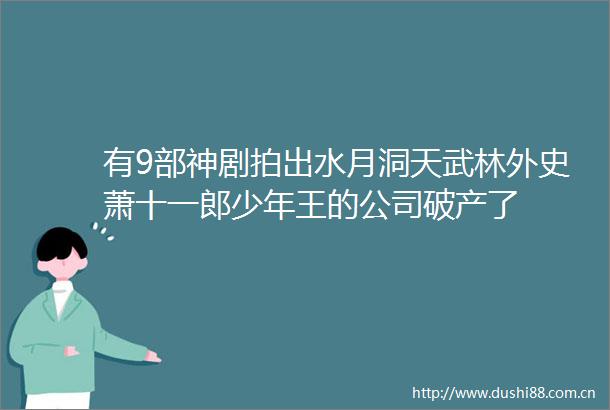 有9部神剧拍出水月洞天武林外史萧十一郎少年王的公司破产了
