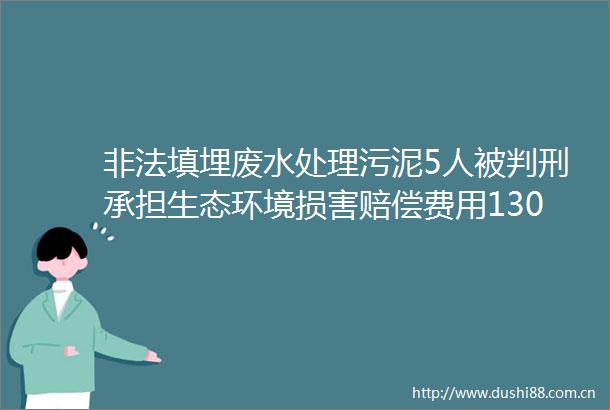 填埋废水处理污泥5人被判刑承担生态环境损害赔偿费用1300余万元