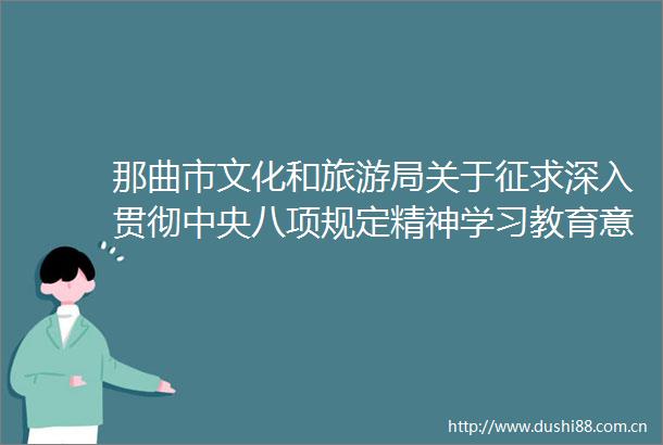那曲市文化和旅游局关于征求深入贯彻中央八项规定精神学习教育意见建议的公告