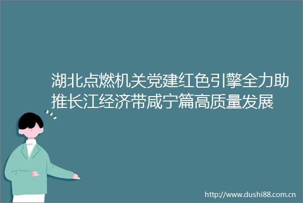 湖北点燃机关党建红色引擎全力助推长江经济带咸宁篇高质量发展