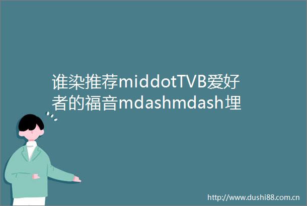 谁染推荐middotTVB爱好者的福音mdashmdash埋埋埋