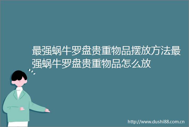 最强蜗牛罗盘贵重物品摆放方法最强蜗牛罗盘贵重物品怎么放