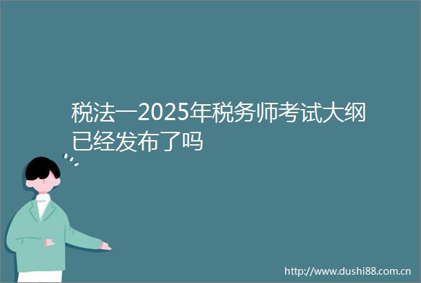 税法一2025年税务师考试大纲已经发布了吗