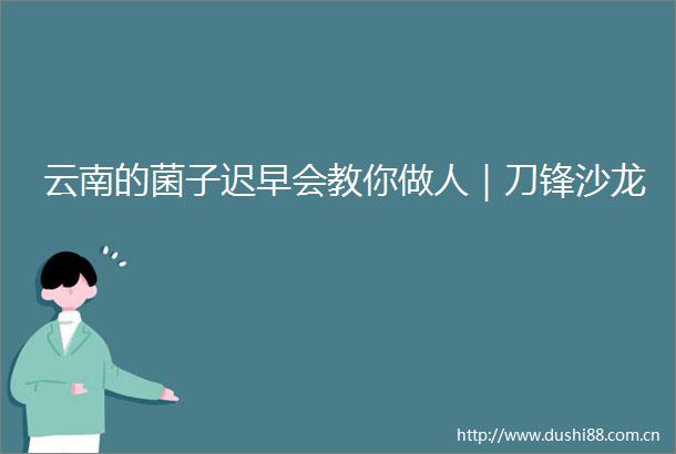 云南的菌子迟早会教你做人｜刀锋沙龙