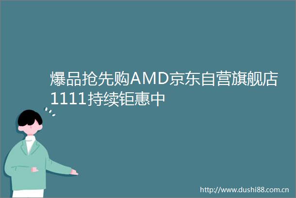 爆品抢先购AMD京东自营旗舰店1111持续钜惠中