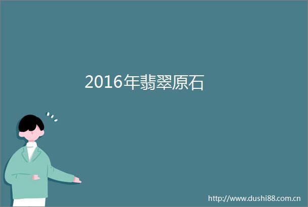 2016年翡翠原石