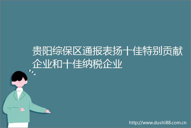 贵阳综保区通报表扬十佳特别贡献企业和十佳纳税企业
