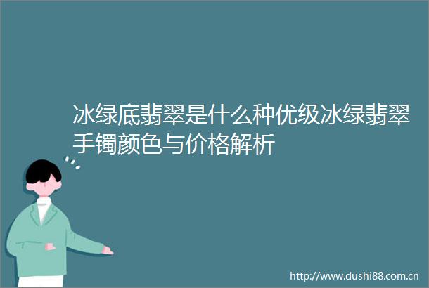 冰绿底翡翠是什么种优级冰绿翡翠手镯颜色与价格解析