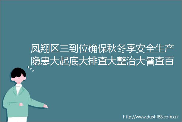 凤翔区三到位确保秋冬季安全生产隐患大起底大排查大整治大督查百日行动取得实效