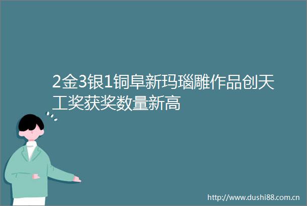 2金3银1铜阜新玛瑙雕作品创天工奖获奖数量新高