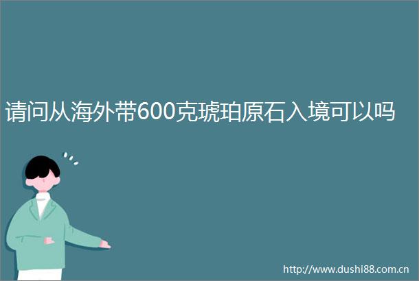 请问从海外带600克琥珀原石入境可以吗