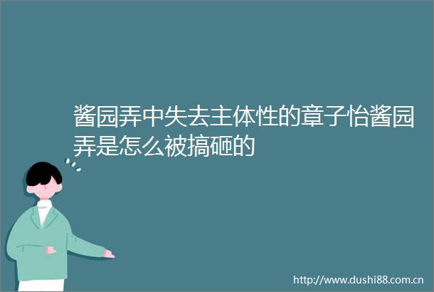 酱园弄中失去主体性的章子怡酱园弄是怎么被搞砸的