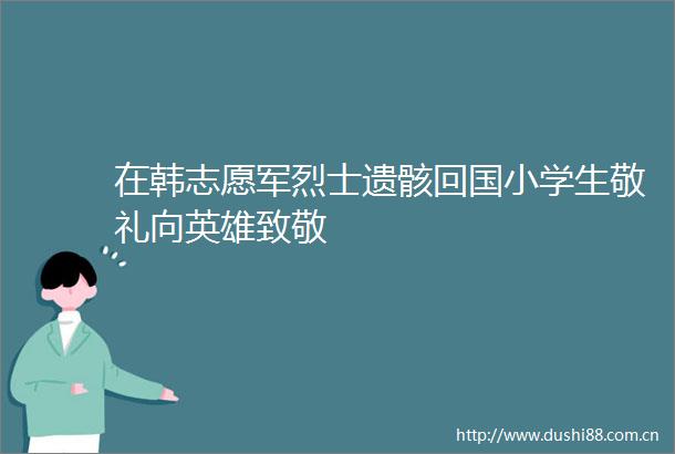 在韩志愿军烈士遗骸回国小学生敬礼向英雄致敬