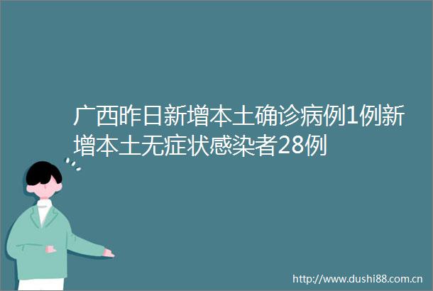 广西昨日新增本土确诊病例1例新增本土无症状感染者28例
