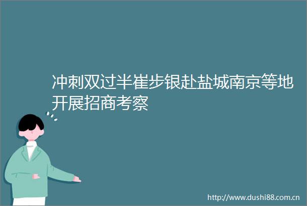 冲刺双过半崔步银赴盐城南京等地开展招商考察