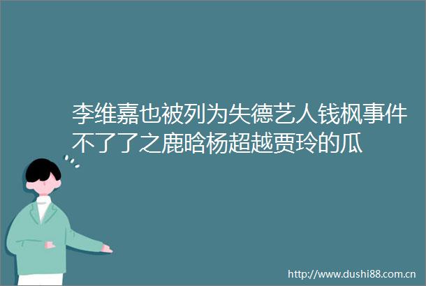 李维嘉也被列为失德艺人钱枫不了了之鹿晗杨超越贾玲的瓜