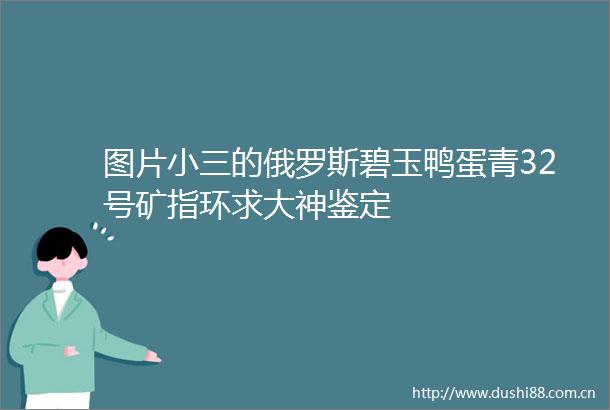 图片的俄罗斯碧玉鸭蛋青32号矿指环求大神鉴定