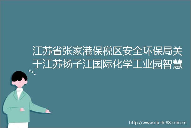 江苏省张家港保税区安全环保局关于江苏扬子江国际化学工业园智慧园区管理系统运维与视频云存储项目的采购公告