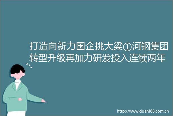 打造向新力国企挑大梁①河钢集团转型升级再加力研发投入连续两年超百亿