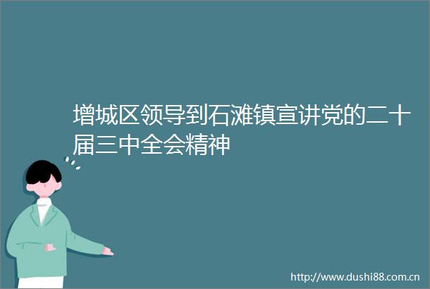 增城区到石滩镇宣讲党的二十届三中全会精神