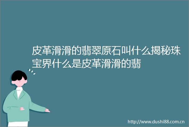 皮革滑滑的翡翠原石叫什么揭秘珠宝界什么是皮革滑滑的翡