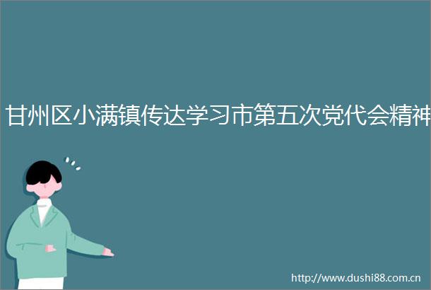 甘州区小满镇传达学习市第五次党代会精神