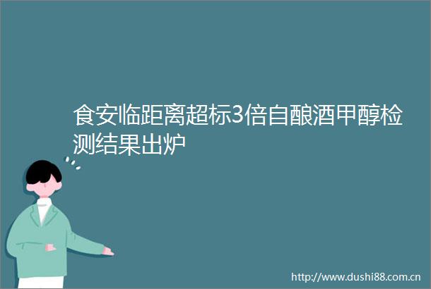 食安临距离超标3倍自酿酒甲醇检测结果出炉