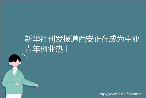 新华社刊发报道西安正在成为中亚青年创业热土